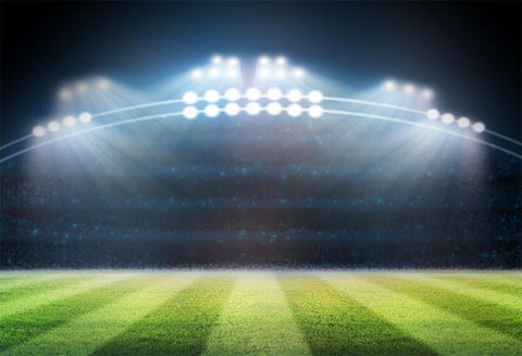 Stadium Green Grass Bokeh Lights Photography Backdrop LV-240