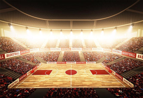 Basketball Court Stadium Lights Photo Backdrop LV-312