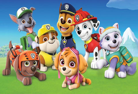 Paw Patrol Backdrop Cartoon Dogs  Children Photography Backdrop LV-335