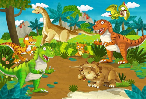 Cartoon Dinosaur Forest Backdrop for Photography  LV-490