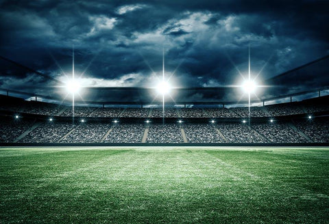 Stadium Green Grass Lights Photography Backdrop LV-672