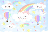 Rainbow Clouds Children Newborn Photo Booth Backdrop LV-687