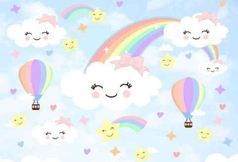 Rainbow Clouds Children Newborn Photo Booth Backdrop LV-687