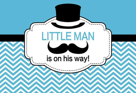 Baby Shower Little Man Boy Prince Photo Backdrop LV-726