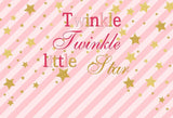 Twinkle Twinkle Little Star Theme Girl Baby Shower Photo Backdrop LV-727