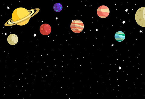 Sapce Universe Stars Planets Night Sky Children Photo Backdrop LV-768