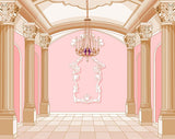 Palace Pink Wall Castle Droplight Photo Booth Backdrop LV-939