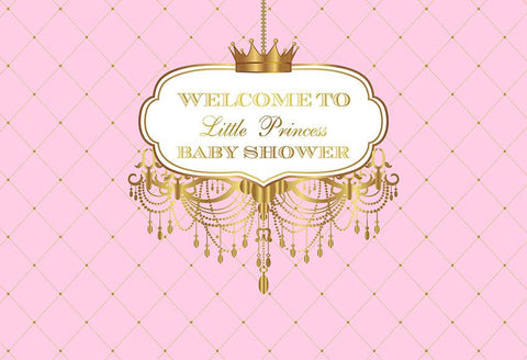 Baby Shower Decorations Princess Girl Pink Photography Backdrop LV-998