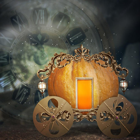 Halloween Backdrops Festival Backdrops Shiny Pumpkin Lanterns Carriage Backdrop