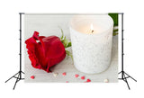 Valentine's Day Red Rose Candle Romantic Photo Backdrop  zzj20-E